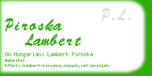 piroska lambert business card